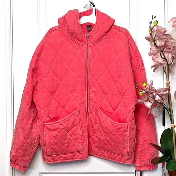 wild fable Jackets & Blazers - WILD FABLE HOODED QUILT JACKET WATERMELON RED